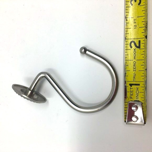 Set of 12 Brushed Nickel Round Medallion Shower Curtain Hooks - Picture 15 of 16